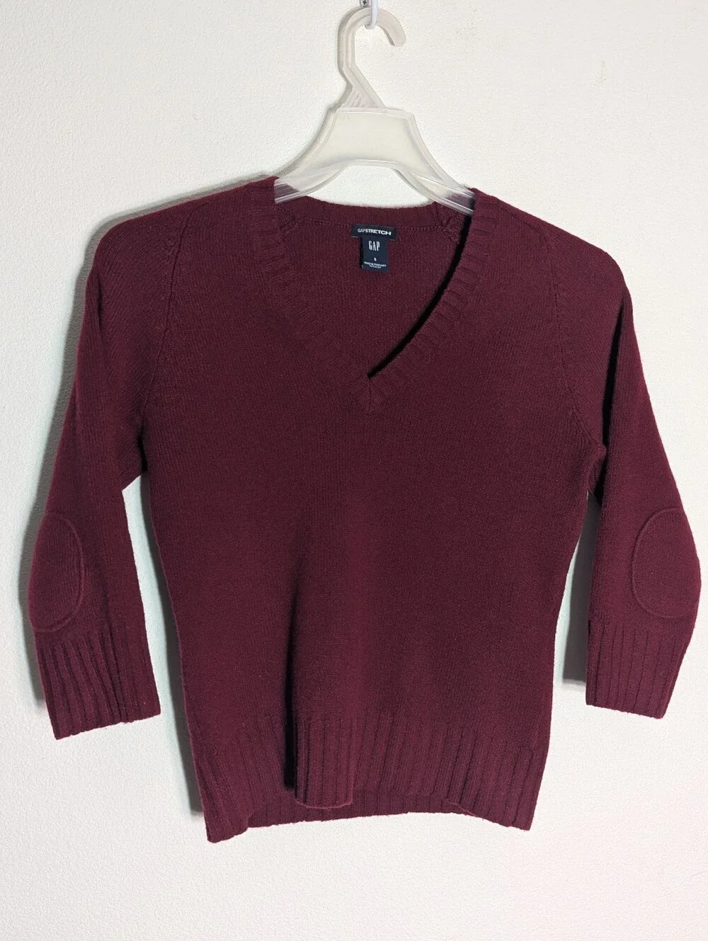 Vintage Gap Womens Sweater y2K Preppy Lambswool Elbow Patches Fall Winter Small